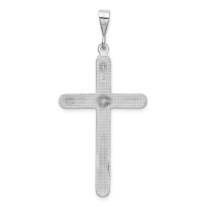 Necklaces Qgold 14k White Gold 23 mm Cross Pendant 36 grams Necklaces Qgold 14k White Gold 23 mm Cross Pendant 36 grams