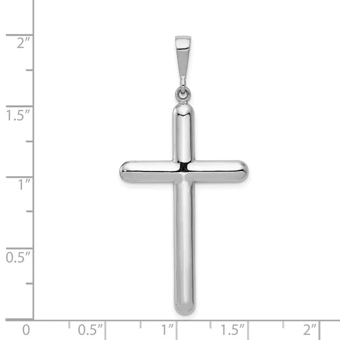 Necklaces Qgold 14k White Gold 23 mm Cross Pendant 36 grams Necklaces Qgold 14k White Gold 23 mm Cross Pendant 36 grams