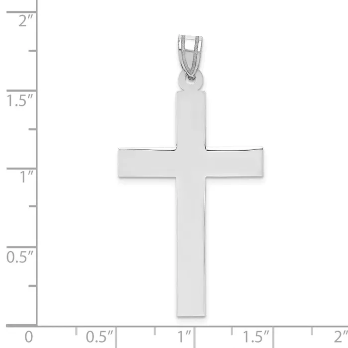 Necklaces Qgold 14k White Gold 24 mm Polished Cross Pendant 222 grams