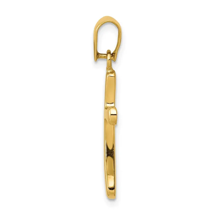 Necklaces Qgold 14k Yellow Gold 12 mm Polished Cross Pendant 048 grams