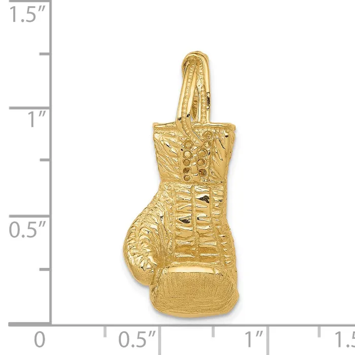 Necklaces Qgold 14k Yellow Gold 13 mm Hollow Polished 3D Boxing Glove Pendant 86 grams Necklaces Qgold 14k Yellow Gold 13 mm Hollow Polished 3D Boxing Glove Pendant 86 grams
