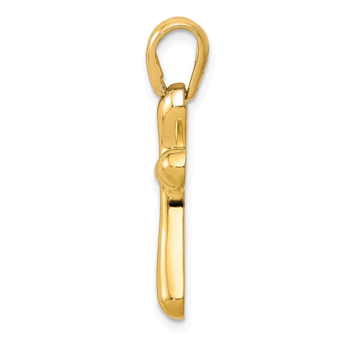 Necklaces Qgold 14k Yellow Gold 15 mm Polished Freeform Cross Pendant 167 grams Necklaces Qgold 14k Yellow Gold 15 mm Polished Freeform Cross Pendant 167 grams