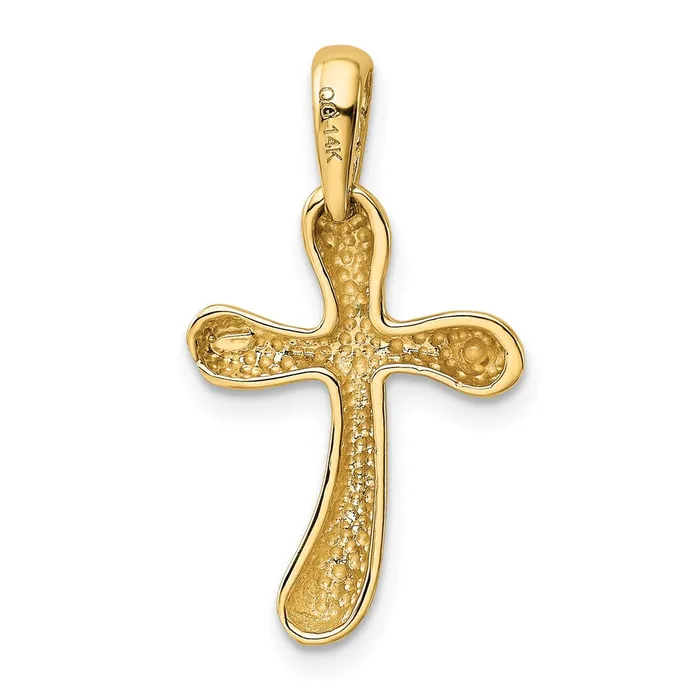 Necklaces Qgold 14k Yellow Gold 15 mm Polished Freeform Cross Pendant 167 grams Necklaces Qgold 14k Yellow Gold 15 mm Polished Freeform Cross Pendant 167 grams