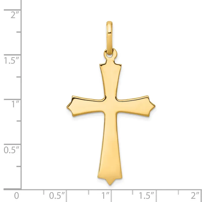 Necklaces Qgold 14k Yellow Gold 23 mm Polished Cross Pendant 183 grams Necklaces Qgold 14k Yellow Gold 23 mm Polished Cross Pendant 183 grams
