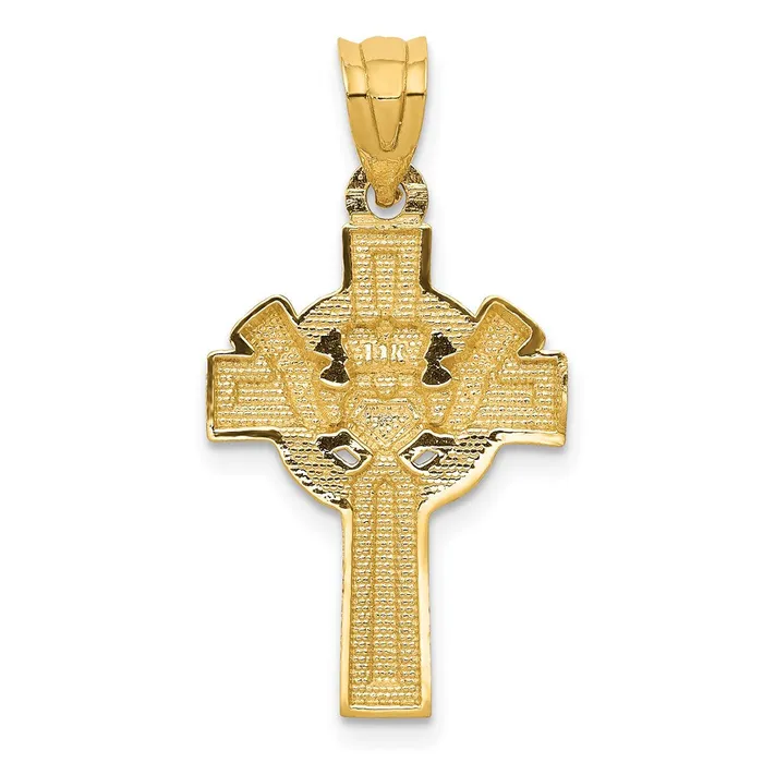 Necklaces Qgold 14k Yellow Rhodium 15 mm Accent Claddagh Cross Pendant 153 grams Necklaces Qgold 14k Yellow Rhodium 15 mm Accent Claddagh Cross Pendant 153 grams