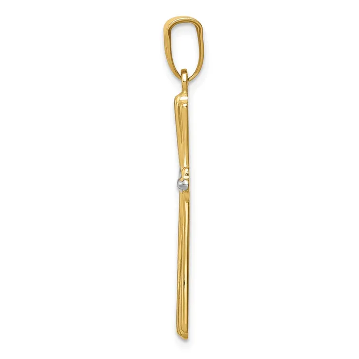 Necklaces Qgold 14k Yellow Rhodium 19 mm Diamond Cut Cross Pendant 102 grams Necklaces Qgold 14k Yellow Rhodium 19 mm Diamond Cut Cross Pendant 102 grams
