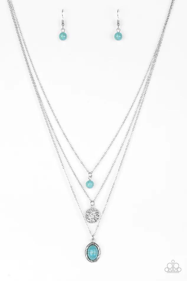 Necklaces Southern Roots Paparazzi Blue Turquoise Stone Tree Charm Layered Silver Necklace Paparazzi Accessories Necklaces Southern Roots Paparazzi Blue Turquoise Stone Tree Charm Layered Silver Necklace Paparazzi Accessories