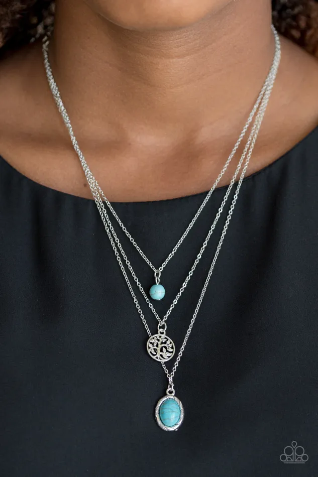 Necklaces Southern Roots Paparazzi Blue Turquoise Stone Tree Charm Layered Silver Necklace Paparazzi Accessories Necklaces Southern Roots Paparazzi Blue Turquoise Stone Tree Charm Layered Silver Necklace Paparazzi Accessories