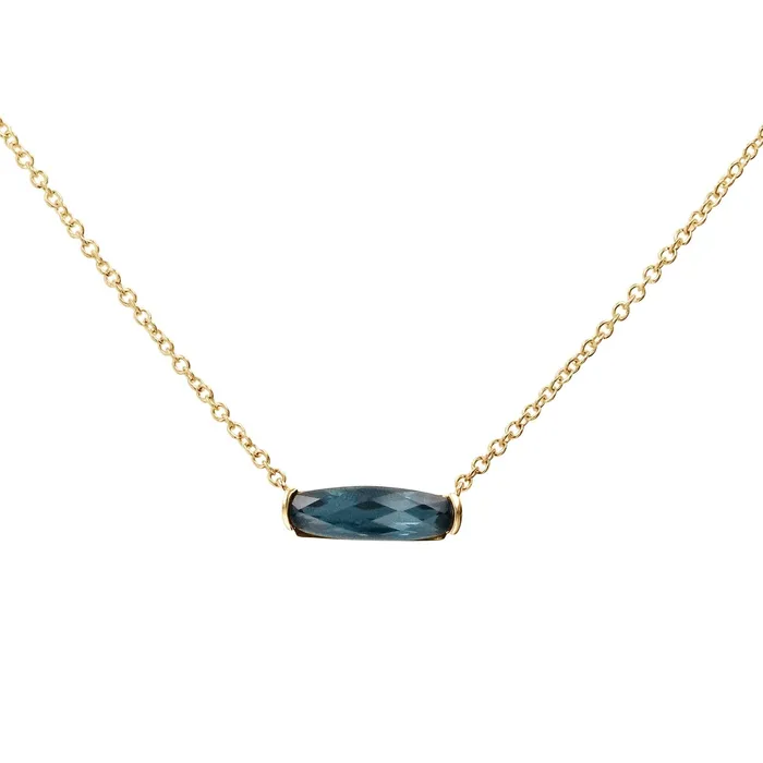 Necklaces Stanton Color Elongated Cushion London Blue Topaz Pendant Necklace Necklaces Stanton Color Elongated Cushion London Blue Topaz Pendant Necklace