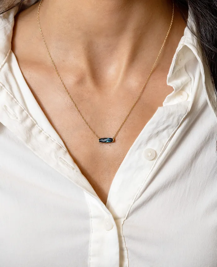Necklaces Stanton Color Elongated Cushion London Blue Topaz Pendant Necklace