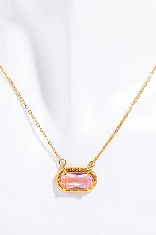 Necklaces Trendsi Copper 14K Gold Pleated Pendant Necklace