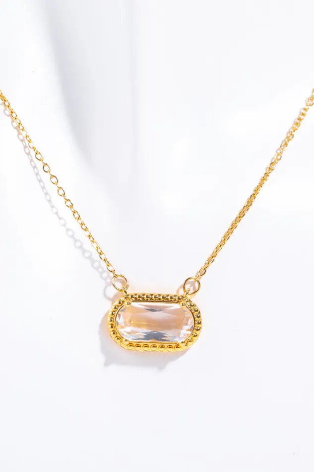 Necklaces Trendsi Copper 14K Gold Pleated Pendant Necklace