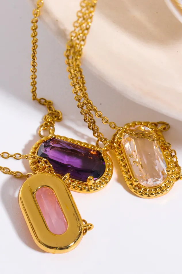 Necklaces Trendsi Copper 14K Gold Pleated Pendant Necklace