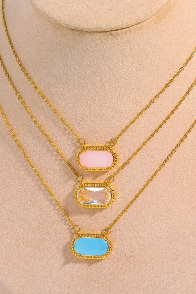 Necklaces Trendsi Copper 14K Gold Pleated Pendant Necklace