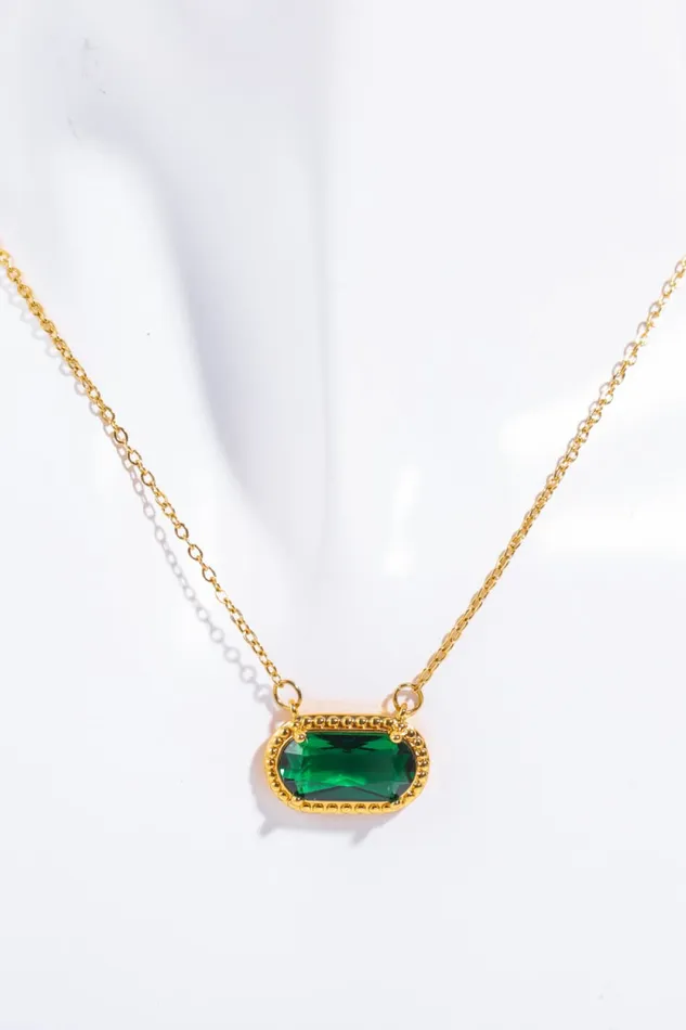 Necklaces Trendsi Copper 14K Gold Pleated Pendant Necklace