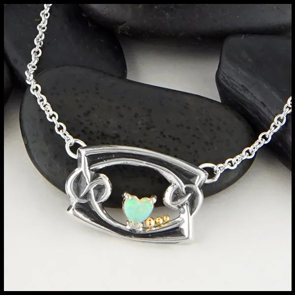 Necklaces Walker Metalsmiths Heart Shaped Opal Necklace