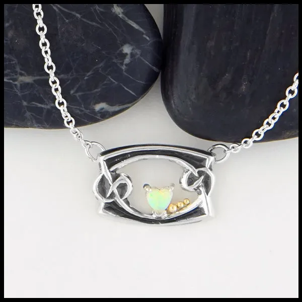 Necklaces Walker Metalsmiths Heart Shaped Opal Necklace