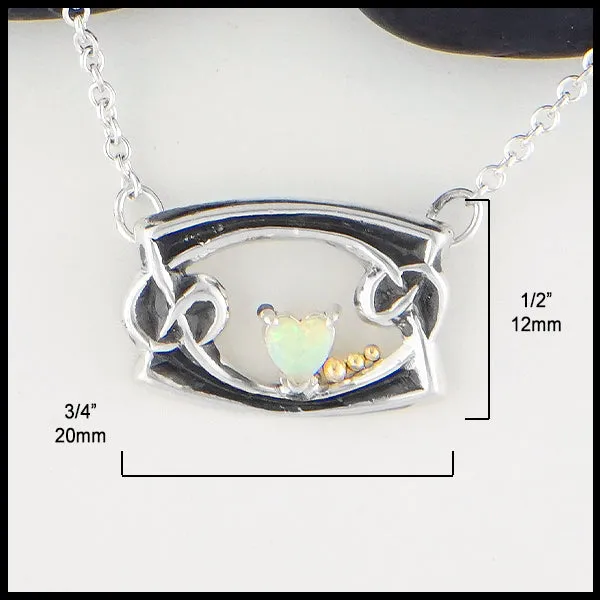 Necklaces Walker Metalsmiths Heart Shaped Opal Necklace