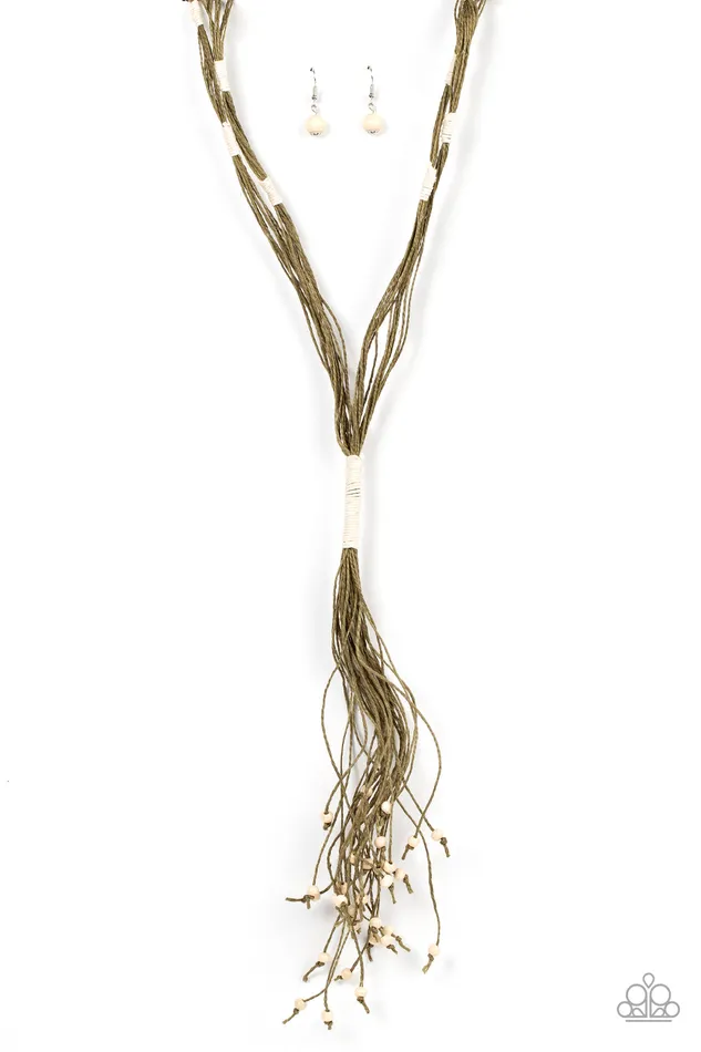 Necklaces Whimsically Whipped Green Cord White Wooden Bead Necklace Paparazzi Paparazzi Accessories Necklaces Whimsically Whipped Green Cord White Wooden Bead Necklace Paparazzi Paparazzi Accessories