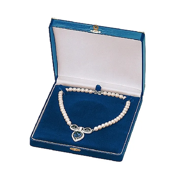 Noblepack CA Necklaces Leatherette Pearl Box with Gold Trim and Closure