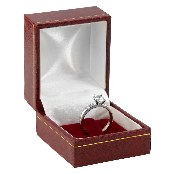 Noblepack CA Rings Paper Covered Clip Ring Box with Gold Accent