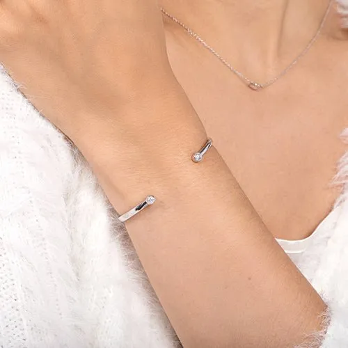 OPEN BANGLE WITH ROUND DIAMONDS IN WHITE GOLD Penwarden Fine Jewellery Rings OPEN BANGLE WITH ROUND DIAMONDS IN WHITE GOLD Penwarden Fine Jewellery Rings