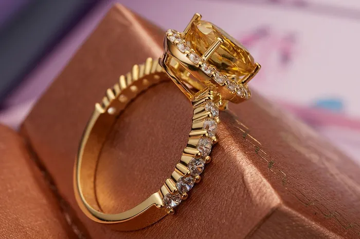 Oval Citrine Ring in 14K Yellow Gold AME Jewellery Rings