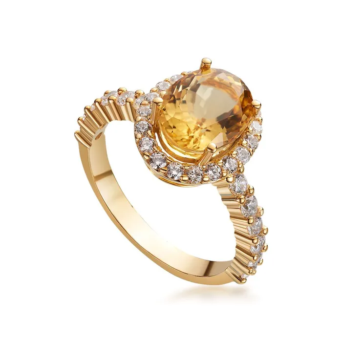 Oval Citrine Ring in 14K Yellow Gold AME Jewellery Rings