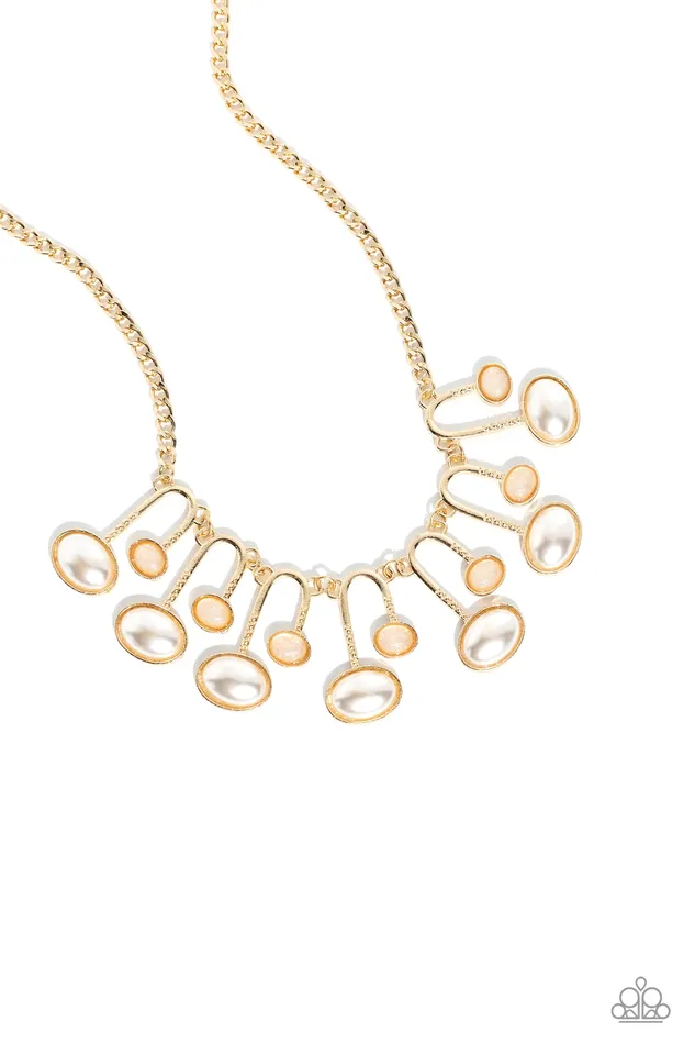 Paparazzi Accessories Abstract Adornment Gold Pearl Bead Short Necklace Paparazzi Necklaces Paparazzi Accessories Abstract Adornment Gold Pearl Bead Short Necklace Paparazzi Necklaces