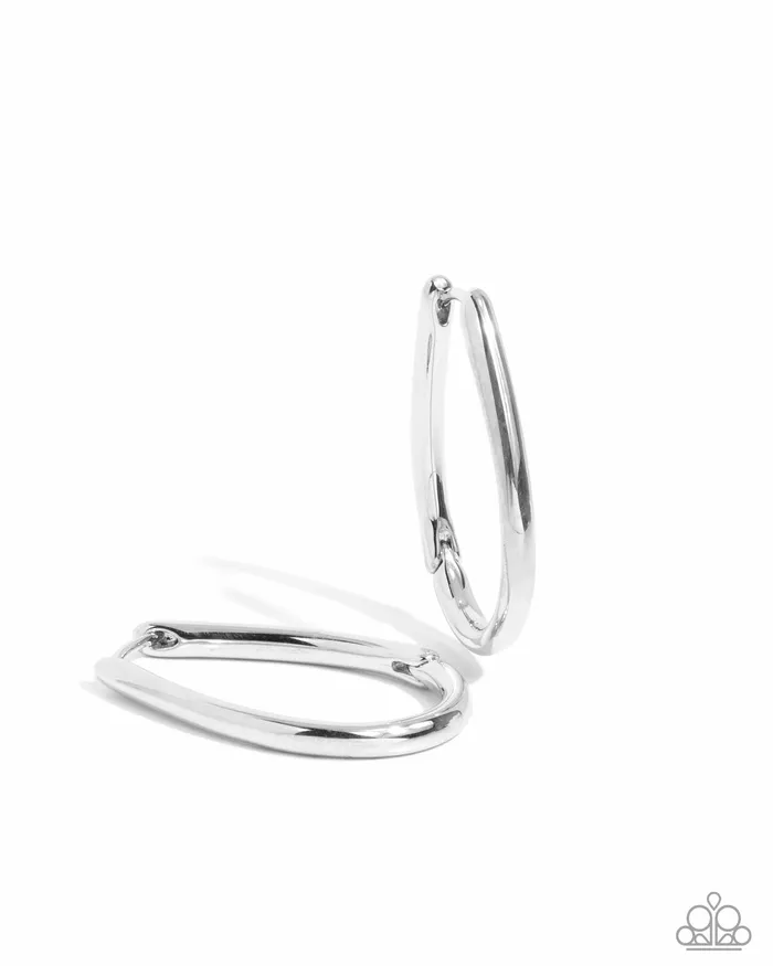 Paparazzi Accessories Angelic Avenue Silver Hinge Hoop Earrings Paparazzi Earrings Paparazzi Accessories Angelic Avenue Silver Hinge Hoop Earrings Paparazzi Earrings