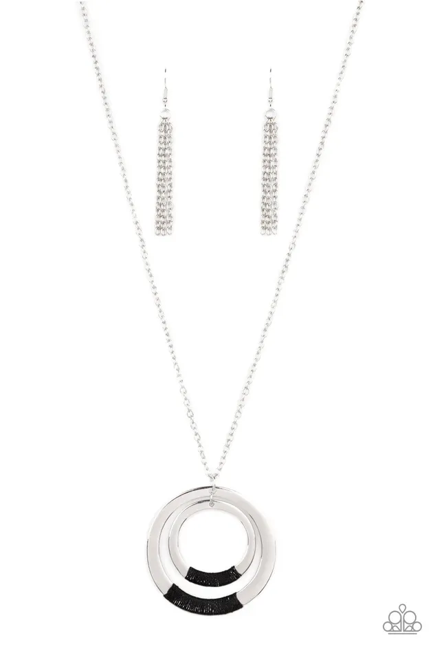 Paparazzi Accessories Authentic Attitude Black Thread Silver Necklace Paparazzi Necklaces Paparazzi Accessories Authentic Attitude Black Thread Silver Necklace Paparazzi Necklaces