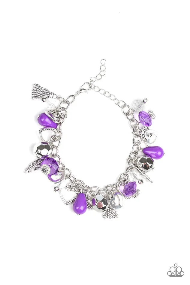 Paparazzi Accessories Bracelets Charmingly Romantic Paparazzi Purple and Silver Bead Charm Bracelet Paparazzi Accessories Bracelets Charmingly Romantic Paparazzi Purple and Silver Bead Charm Bracelet