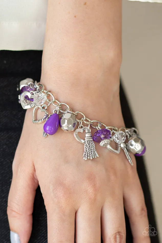 Paparazzi Accessories Bracelets Charmingly Romantic Paparazzi Purple and Silver Bead Charm Bracelet Paparazzi Accessories Bracelets Charmingly Romantic Paparazzi Purple and Silver Bead Charm Bracelet