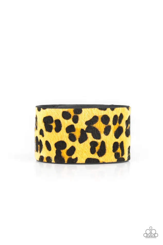 Paparazzi Accessories Bracelets Cheetah Cabana Paparazzi Yellow Fuzzy Cheetah Pattern Black Leather Wrap Bracelet Paparazzi Accessories Bracelets Cheetah Cabana Paparazzi Yellow Fuzzy Cheetah Pattern Black Leather Wrap Bracelet