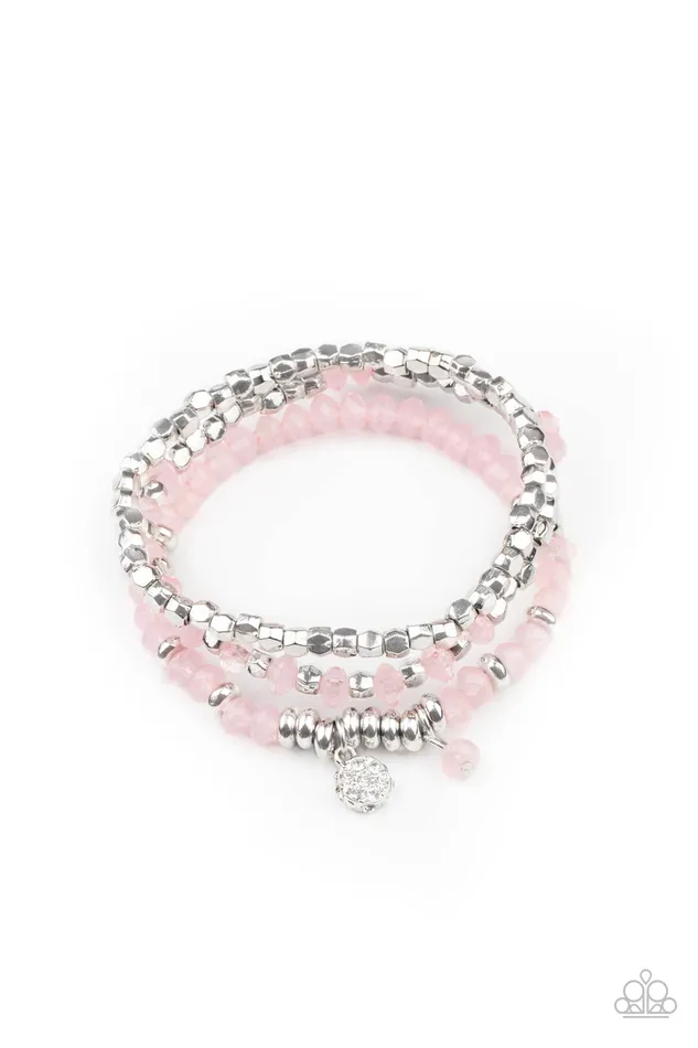 Paparazzi Accessories Bracelets Glacial Glimmer Pink Blush Silver Stretchy Bracelet Set Paparazzi Paparazzi Accessories Bracelets Glacial Glimmer Pink Blush Silver Stretchy Bracelet Set Paparazzi