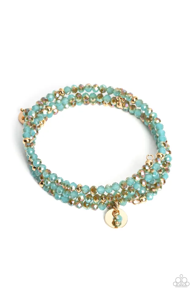 Paparazzi Accessories Bracelets Illusive Infinity Blue and Gold Bead Coil Bracelet Paparazzi Paparazzi Accessories Bracelets Illusive Infinity Blue and Gold Bead Coil Bracelet Paparazzi