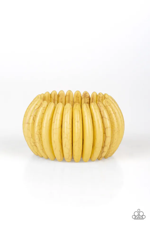 Paparazzi Accessories Bracelets Naturally Nomad Paparazzi Yellow Cracked Stone Stretchy Bracelet Paparazzi Accessories Bracelets Naturally Nomad Paparazzi Yellow Cracked Stone Stretchy Bracelet