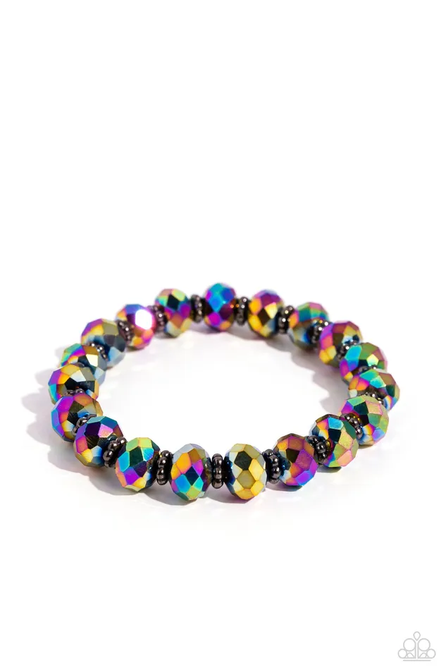 Paparazzi Accessories Bracelets Shimmering Satisfaction Multi Oil Spill and Gunmetal Bead Stretchy Bracelet Paparazzi Paparazzi Accessories Bracelets Shimmering Satisfaction Multi Oil Spill and Gunmetal Bead Stretchy Bracelet Paparazzi