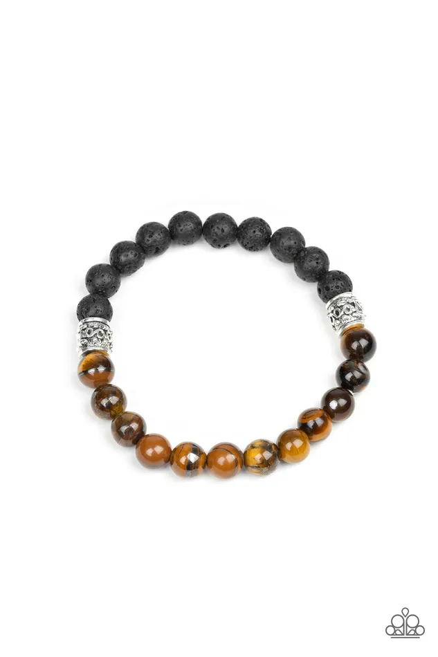 Paparazzi Accessories Bracelets Take It Easy Brown Tigers Eye Stone Black Lava Bead Stretchy Bracelet Paparazzi Paparazzi Accessories Bracelets Take It Easy Brown Tigers Eye Stone Black Lava Bead Stretchy Bracelet Paparazzi
