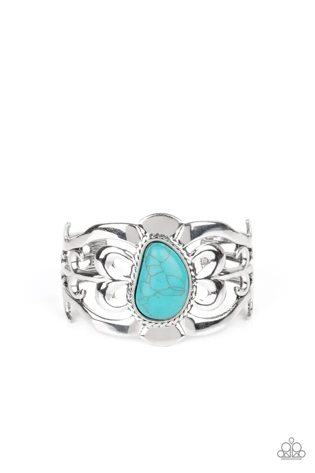 Paparazzi Accessories Bracelets The MESAS are Calling Blue Turquoise Silver Cuff Bracelet Paparazzi Paparazzi Accessories Bracelets The MESAS are Calling Blue Turquoise Silver Cuff Bracelet Paparazzi