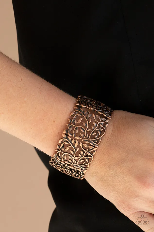 Paparazzi Accessories Bracelets Verdantly Vintage Copper Filigree Frame Stretchy Bracelet Paparazzi