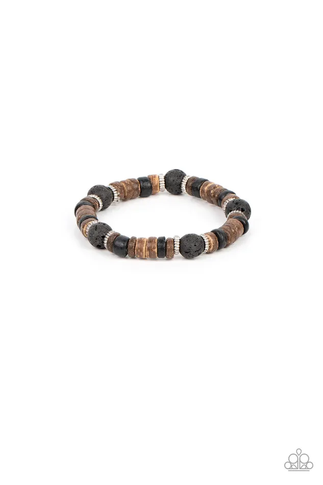 Paparazzi Accessories Bracelets Volcanic Variety Multi Silver Lava Brown Wooden Bead Stretchy Bracelet Paparazzi Paparazzi Accessories Bracelets Volcanic Variety Multi Silver Lava Brown Wooden Bead Stretchy Bracelet Paparazzi
