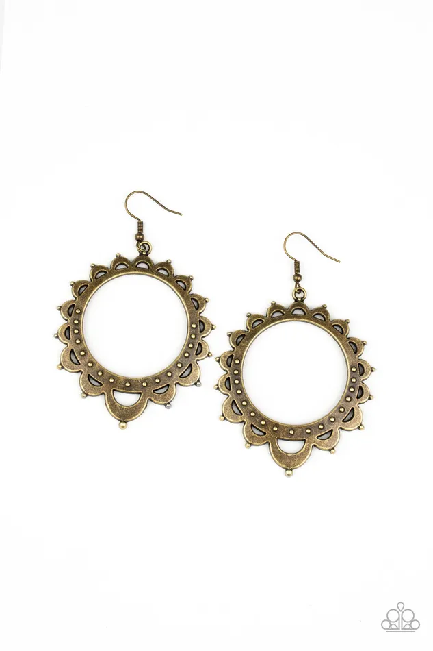 Paparazzi Accessories Casually Capricious Brass Sunburst Earrings Paparazzi Earrings Paparazzi Accessories Casually Capricious Brass Sunburst Earrings Paparazzi Earrings