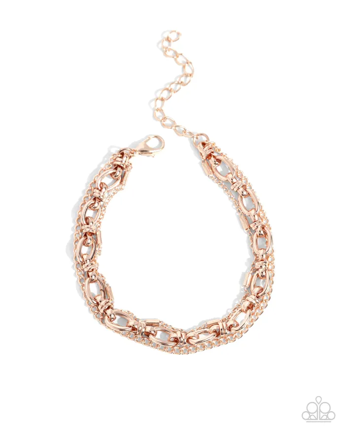 Paparazzi Accessories Chained Celebration Rose Gold Chain Bracelet Paparazzi Bracelets