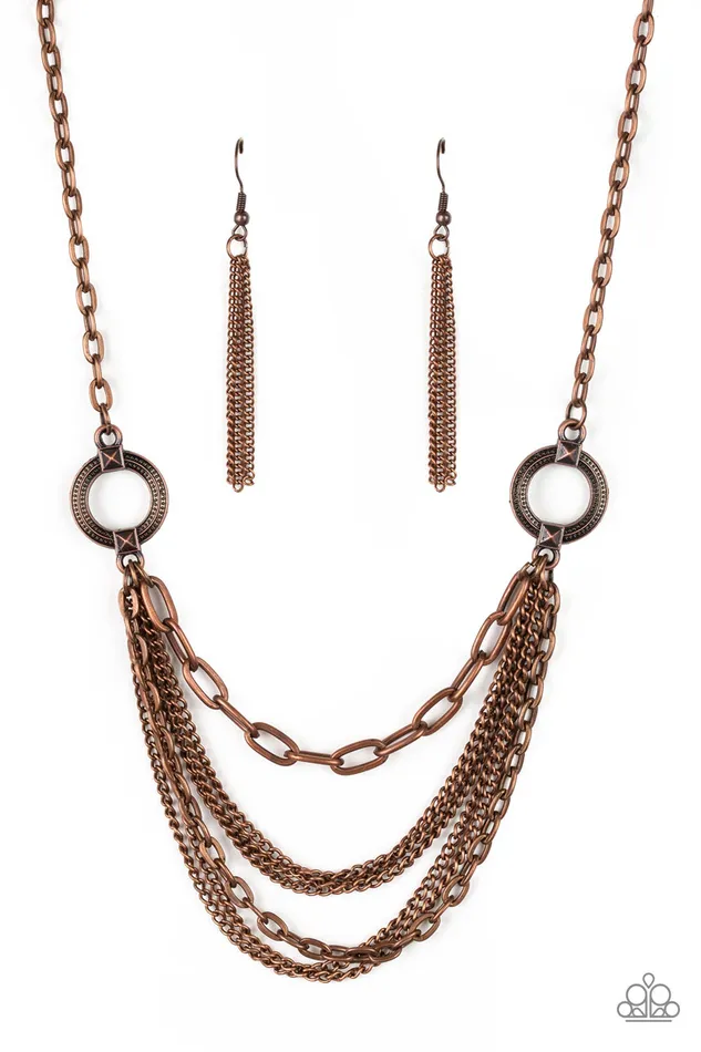 Paparazzi Accessories Chains of Command Paparazzi Copper Layered Chain Necklace Necklaces Paparazzi Accessories Chains of Command Paparazzi Copper Layered Chain Necklace Necklaces