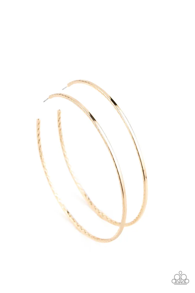 Paparazzi Accessories Diamondback Diva Gold Hoop Earrings Paparazzi Earrings