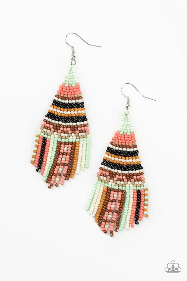 Paparazzi Accessories Earrings Beaded Bohemian Paparazzi Green Coral Brown and Black Seed Bead Earrings Paparazzi Accessories Earrings Beaded Bohemian Paparazzi Green Coral Brown and Black Seed Bead Earrings