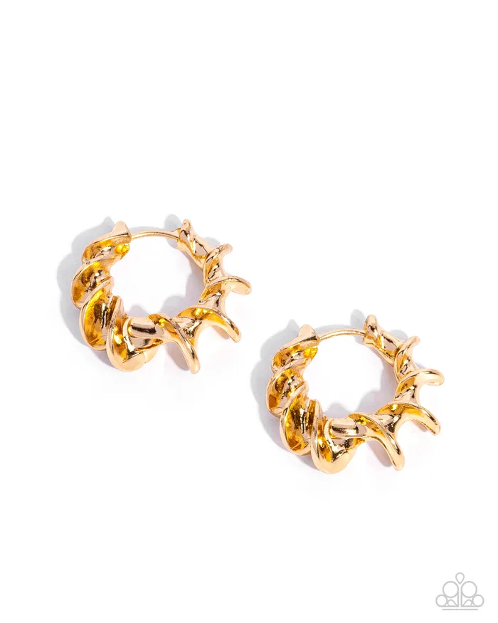 Paparazzi Accessories Earrings Corkscrew Chic Gold Twist Hinge Hoop Earrings Paparazzi Paparazzi Accessories Earrings Corkscrew Chic Gold Twist Hinge Hoop Earrings Paparazzi