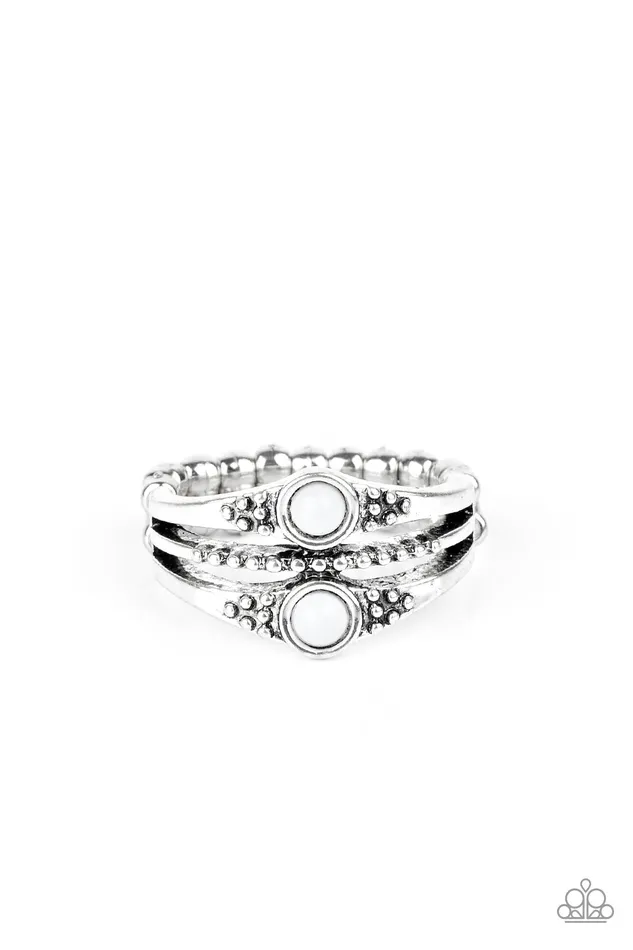 Paparazzi Accessories Earrings Give It Your ZEST White Bead Silver Rings Paparazzi Paparazzi Accessories Earrings Give It Your ZEST White Bead Silver Rings Paparazzi