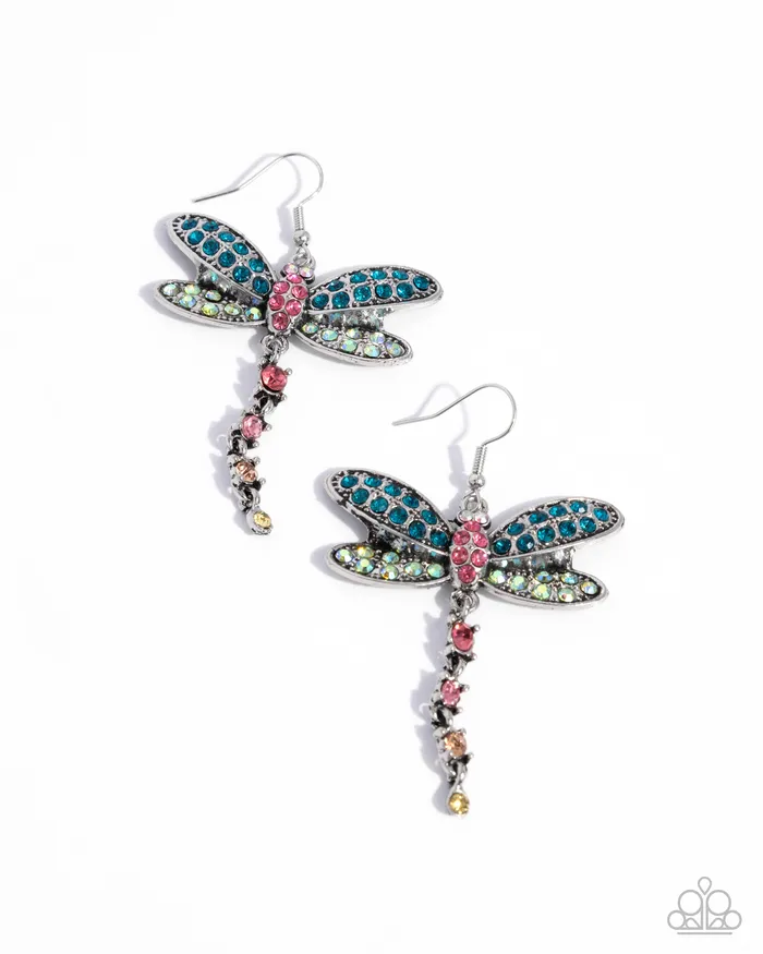 Paparazzi Accessories Earrings Hey I Heard You Were A Wild One Multi Color Gem Silver Dragonfly Earrings Paparazzi Paparazzi Accessories Earrings Hey I Heard You Were A Wild One Multi Color Gem Silver Dragonfly Earrings Paparazzi